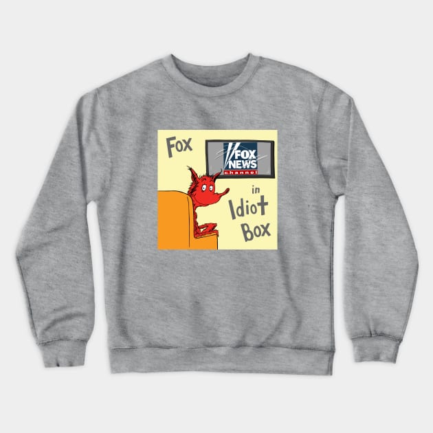 Fox in Idiot Box Crewneck Sweatshirt by mattlassen